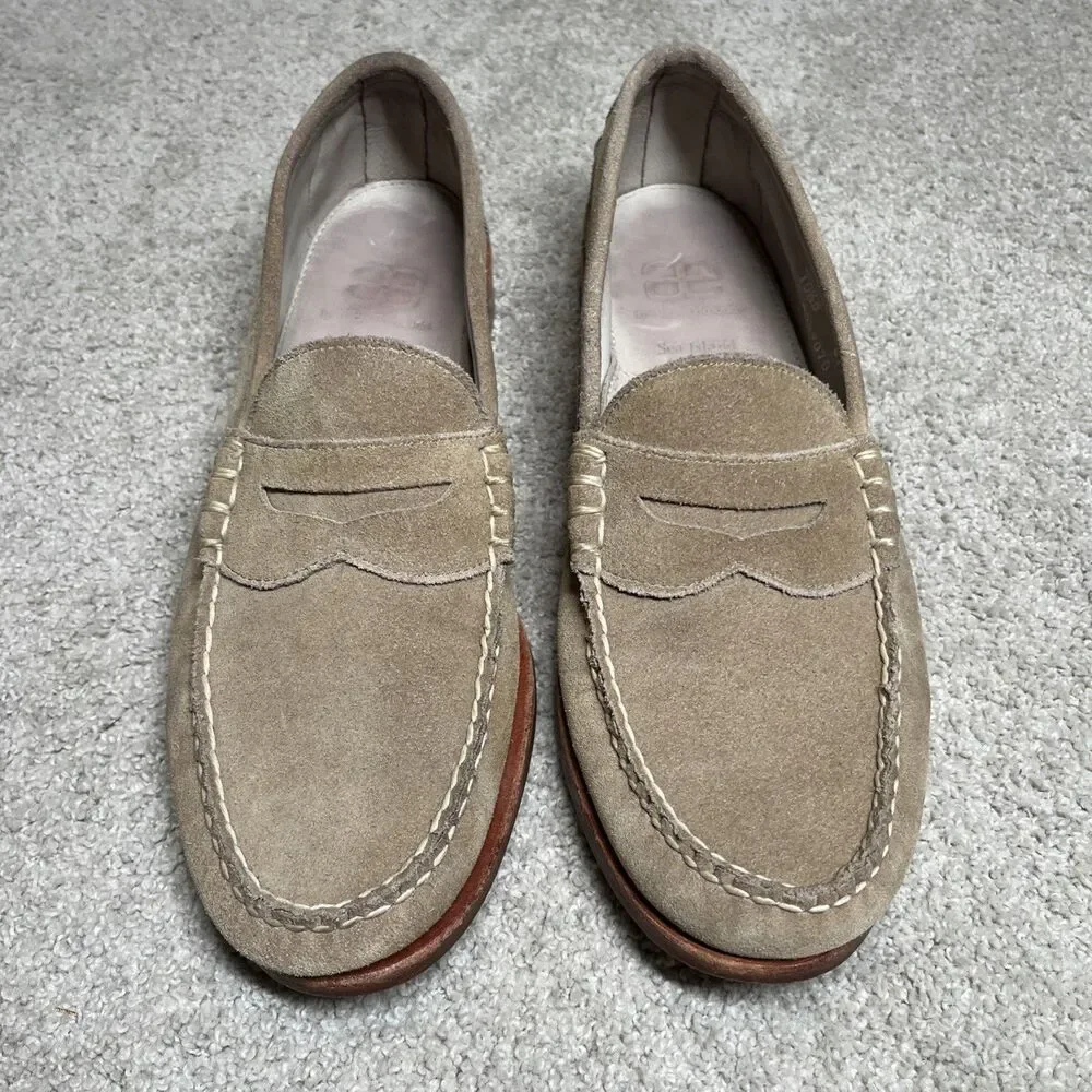 Allen Edmonds SORRENTO Men's Italian Penny Loafers 10.5 D Tobacco Suede Tan $475
